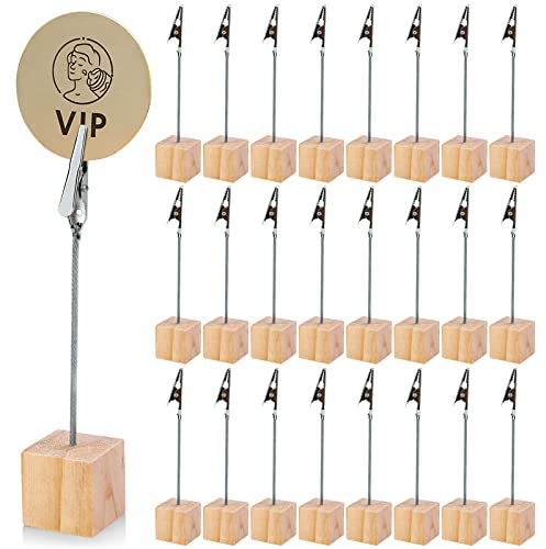 Vegena Lot de 25 supports pour photo avec pinces - Support individuel pour mémo - Pour mariage, décoration de maison, bureau, décoration de maison, fête