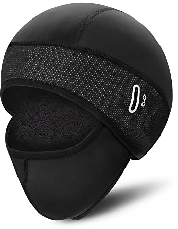 QIMEI-SHOP Gorro de Casco de Ciclismo Invierno Gorro de Bicicleta a Prueba de Viento con Mascarilla Elástico Casco Forro para Moto Esquí Correr Deporte al Aire Libre