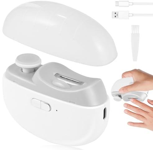 Vusddy Tagliaunghie elettrico 2 in 1 per bambini, tagliaunghie automatico con luce, tagliaunghie a batteria, sicuro per bambini, adulti e anziani, 2 velocità
