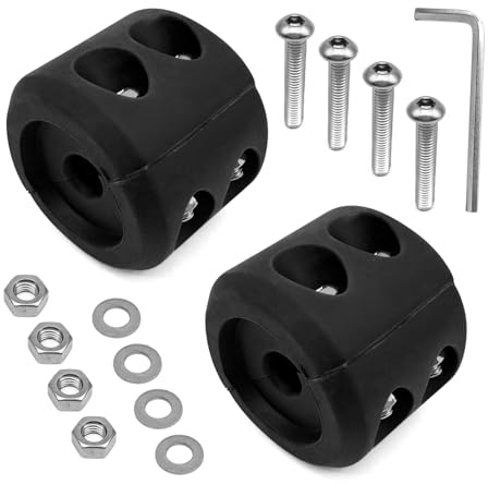 2 Pack Winch Cable Hook Stopper, Silicone Rubber Stopper Protects Synthetic Winch Rope, Shock Absorbent, Prevent Pulling Bounce and Abrasion, Towing Hook, with Allen Wrench, Black
