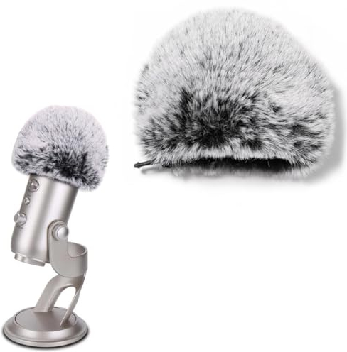 MenYiYDS 1 Pcs Mikrofon-Windschutz, Blast-Schutz, Mikrofon-Windschutz, Fell-Windschutzscheibe für Blue Yeti-Kondensatormikrofon