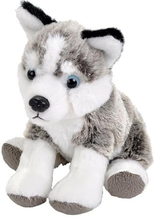 Wild Republic Pocketkins Eco Husky, Peluche, 12 cm, Juguete de Peluche, Hecho de Materiales Reciclados, Ecológico