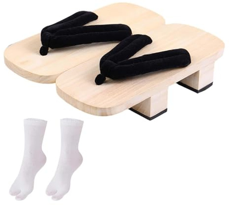 Baoblaze Zoccoli in Legno Giapponesi Scarpe Giapponesi Geta Sandali Da Doccia Infradito Tradizionali Casual per Uomo Donna Sandali Pantofole Da Viaggio, bianco, 40