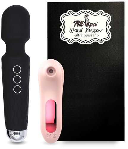 Allpa – Set 2 Sex Toys per Donna | Potente Vibratore Dildo + Stimolatore Clitorideo con Ventosa per un Piacere Intenso | Giocattoli Sessuali Ricaricabili USB con Custodia da Viaggio Inclusa
