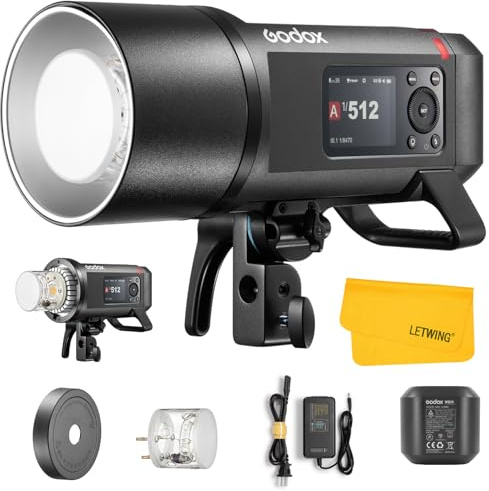 GODOX AD600Pro II Flash Strobe Extérieure, 2.4G 600Ws TTL Studio Flash HSS 1/8000s, 360 Flashs à Pleine Puissance, 40W Modéling LED Lampe, pour Canon Nikon Sony Olympus Panasonic Fuji Pentax