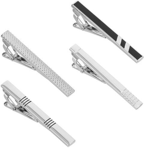Molain Herren Krawattennadel, 4 Stück Krawattenklammer Edelstahl, Tie Clip Set Klassische Krawattennadeln Tie Clips für Hochzeit Business für Hochzeiten Party Meeting Freund Geschenk