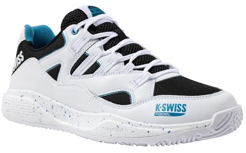 K-Swiss Men's Tura Team Padel Tennis Shoe, White Black Blue Moon, 45 EU
