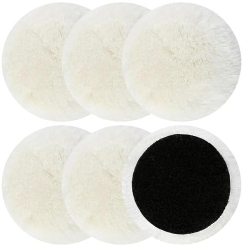 6 discos pulidores de lana de cordero de 125 mm, compatibles con lijadora orbital Bosch, cubierta de pulido de lana de coche, accesorio de pulido, amoladora angular adecuada para coche, suelos de