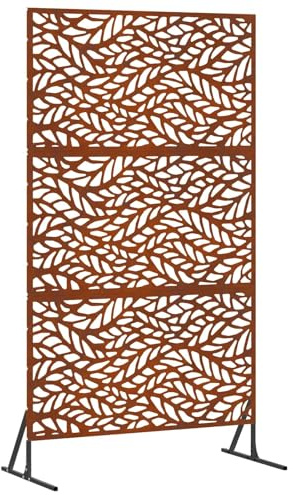 vidaXL Sichtschutz Grau 100 x 50 x 180 cm Wetterstahl, Moderner Sichtschutz für Garten und Terrasse, Outdoor Raumteiler, rechteckiges Stahlpaneel