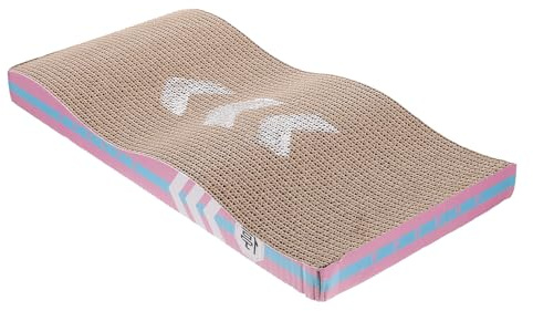 Ciieeo Planche à Gratter pour Chaton en Carton Ondulé Interactif Ondulé Circuit Vague pour Broyer Les Griffes du Chat Jeu Intérieur pour Stimuler L’Activité et Protéger Les Meubles