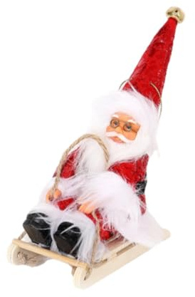 VUIUYOIES Realistisk jultomtefigur för festlig heminredning Lägg till julberlock var som helst där juldocka ska placeras på bordet Jultomtefar bordsdekorationer inomhus, Röd, 6.5x13.5x19 cm