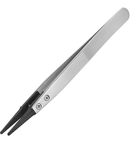 PPS Plast tippad pincett, ankbill stiltips, rostfritt stålkropp, ESD-säker. ENGINEER ptz-42