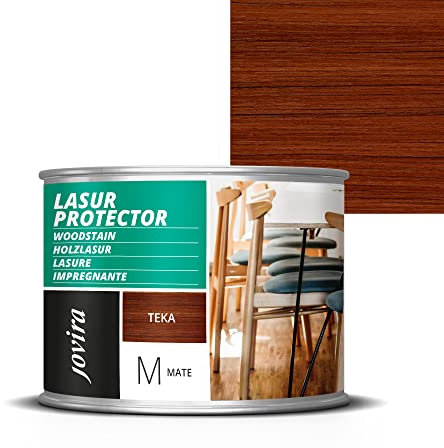 JOVIRA PINTURAS Lasur Protector Mate. Protege, decora y embellece todo tipo de madera (375 Mililitros, Teka) G-12