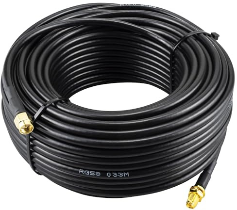 Boobrie SMA-Kabel, Stecker auf Buchse, 25 m, RG58, 50 Ohm, für WLAN-Antenne, 3G 4G LTE-Router, kabelloses LAN, GPS (nicht für TV)