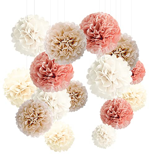 YBwanli 20 Pon Pon Velina, Fiori Giganti, Decorazioni per Matrimonio e Battesimo, Mongolfiera da Appendere - Adatto per Feste di Compleanno e Stanza