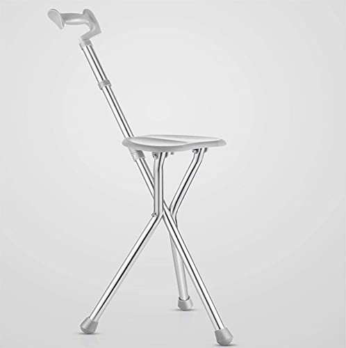 CAZARU Verstellbare Krücken, klappbarer Sitzstock, Aluminium-Schaltstöcke, dreibeiniger Sitzstock, Messingfamilie