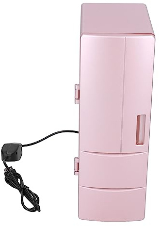 Fdit Minikylskåp, liten USB-kosmetika, bärbar, roséguld, kylt minikylskåp, kylskåp, kylbox, värmare, kompakta kylskåp