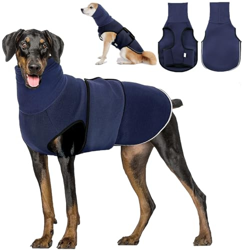 Dotoner Chaleco Relajante para Perros,2-in-1Chaqueta de Ansiedad Perros con de Protector de oído para Perro Alivio de Ruido,Rayas Reflectantes,Envoltura para aliviar la ansiedad y el estrés
