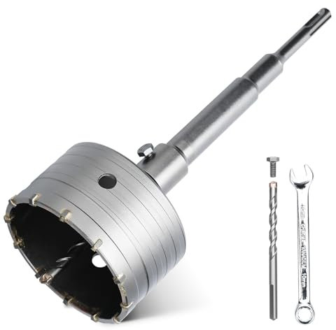 hsawbit 110mm Core Drill Bit SDS Concrete Hole Cutter with 220mm SDS Shank, Masonry Hole Saw Wall Hole Cutter Holesaw for Concrete Brick Wall Stone