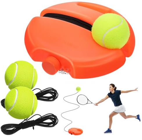 POPETPOP Balle de rebond pour entraîneur de tennis avec cordon élastique - Outil de pratique de tennis pour débutants - Pour le développement des compétences - Équipement d'entraînement portable pour