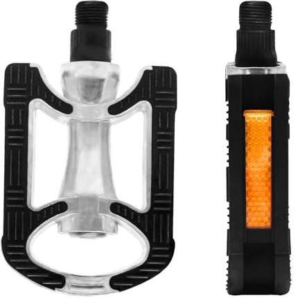 Pédales de Vélo, Pédales de VTT Antidérapantes avec Bandes Antidérapantes et Réflecteurs, 9/16 Pedale Velo Étanches Noir, Pedales pour BMX MTB