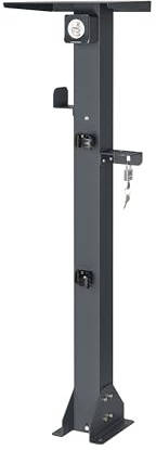 Kreainvent hochwertiger universeller Standfuß aus Aluminum für Mobile Ladestation mit Dach, Kabelhalterung und Steckdose für E-Fahrzeuge (EV SCHUKO 3,7 kW)