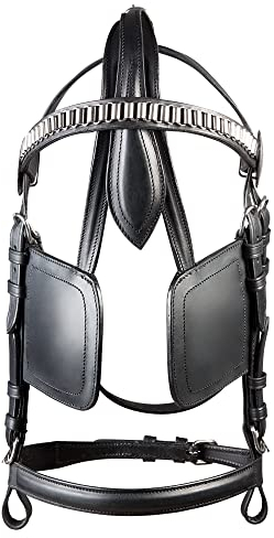 PFIFF 007308 Fahrkopfstück 'Standard' mit Scheuklappen, für Ein- und Zweispännergeschirre, Pony