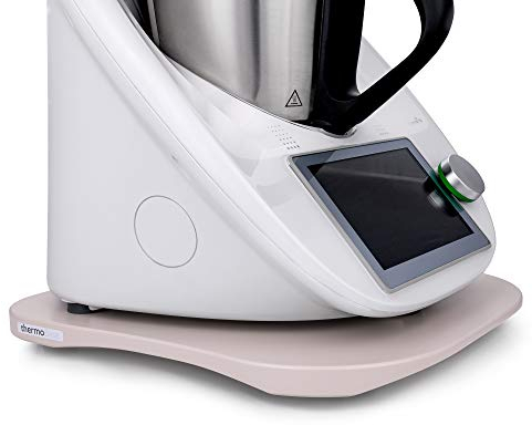INWOOD thermoBase Premium Tabla de Madera/Thermomix TM5 TM6 / Tabla Deslizante / 2 Deslizadores de teflón en Lugar de Ruedas / 2 topes de Goma para Mayor Estabilidad/diseño Innovador
