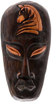 Ciffre 20cm Holz Maske Holzmaske Wandbehang Skulptur Figur Afrika Zebra Pferd HM2000007