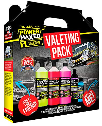 Power Maxed Car Valeting Pack - Car Care Gift Set Ideal for Christmas, Birthday, Anniversary Him Her