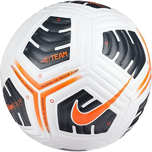 Nike CU8038-101 NK ACDMY PRO - Team FIFA SZ 5 Recreational Soccer Ball Unisex-Adult White/Black/(Total Orange) 5