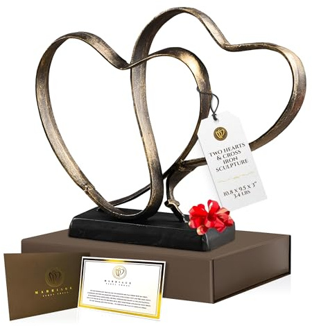 Wedding Anniversary Couples Gift - Iron Sculpture Bundle - Any Anniversary
