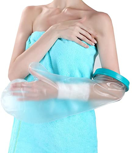 Fasola Wasserdichter Gipsschutz Arm, Verbandschutz Unterarm Erwachsene Für Gebrochener Hand, Handgelenk, Ellbogen, Finger, Wiederverwendbar Gips Duschschutz Bandagen Wunden und Verband Trocken Halten