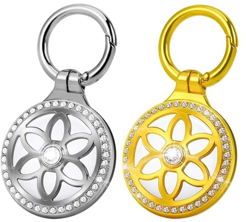 Apple AirTag 2-pack - Hållare Med Nyckelring - Metallfodral för Hund, Katt, Barn, Nycklar, Plånbok, Ryggsäckar - Kompatibel Med Apple AirTag