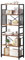 TREETALK 6 Tier Bookshelf, Standing Bookcase with 2 X-shape Strips,Metal Mesh Side Panels, 8 S-shaped Hooks, Industrial Storage Rack for Office, Living Room (Rustic Brown)