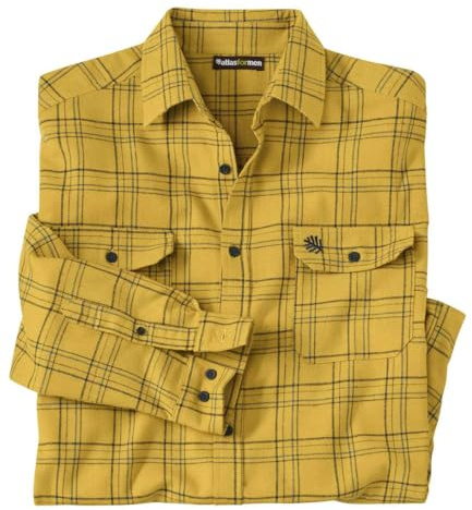 ATLAS FOR MEN - Chemise à Carreaux en Flanelle - Manches Longues - Disponible en Grandes Tailles du M au 5XL