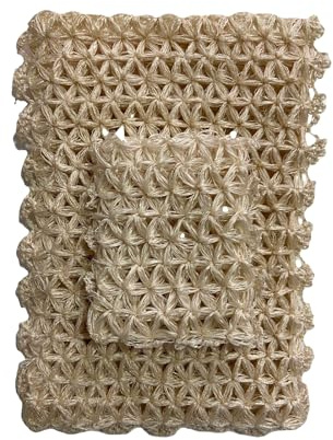 Feel Fine Ancient 100% Raw Cocoon Silk Exfoliating Glove, Hammam Kese for Peeling, Limited Edition Handwoven Vintage Turkish Silk for Body and Decoration