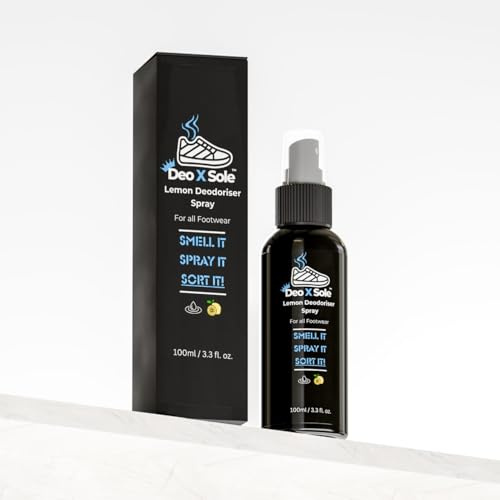 DeoXSole's Shoe Deodoriser Spray - Neutralizes Odour - Anti-bacterial - Natural Essential Oils - Perfect for Smelly Shoes & Sport Shoes - Anti Odour - Long-Lasting - Lemon Scented