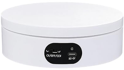 TopHomer Rotating Display Stand, 360° Electric Rotating Platform, White | 5KG Load Rotating Turntable, 12cm Noiseless Rotary Display Base, for Jewelry Watch Model