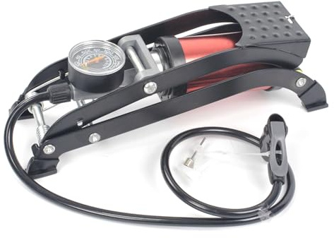 Bomba - bomba de pié con manómetro, presión hasta 130 PSI, material resistente y duradero, ideal para uso automotriz y de hogar.*