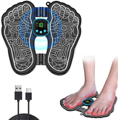 Masajeador de Pies Eléctrico,masajeador de pies,8 modos,19 niveles de intensidad,Aliviar Dolor Cansadas Mejorar la Circulación Sanguínea，alivia la rigidez,(recargable)