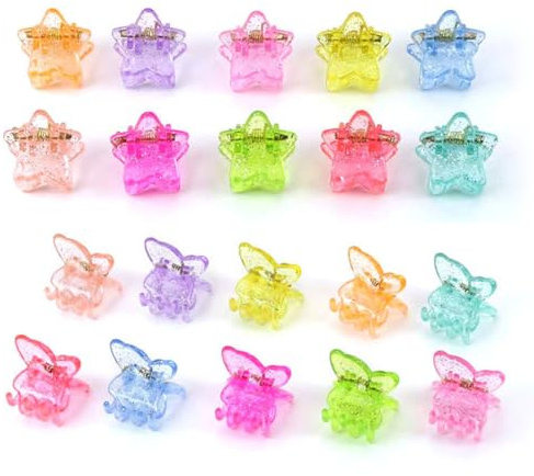 HABNI 40 Pezzi Fermaglio Per Capelli A Farfalla E Stella Piccolo Con Farfalla E Stella Mini Fermagli Per Capelli A Forma Di Farfalla Per Bambini E Donne
