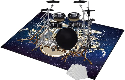 Qivstxug Schlagzeug Teppich Trommel Schallschutz Teppich Drum Teppich Schalldicht Matte für E Drum Schlagzeug Elektronisch Snare Teppich Snare Drum Musikinstrumente rutschfeste Teppiche 100 x 80 cm