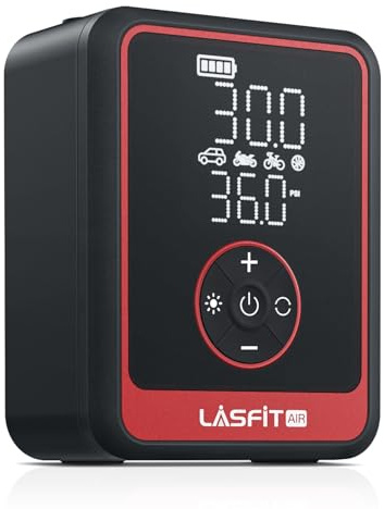 [2026 Upgraded] LASFIT CR1 Pro Tire Inflator Portable Air Compressor [3X Super Fast Inflation] 150PSI Air Pump for Car Tires Electric Tire Inflator with Digital Pressure Gauge, Smart Auto Stop