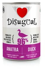 Disugual Monoproteico Anatra Cibo Umido Ipoallergenico per Cani Adulti - 400 gr per 12 lattine
