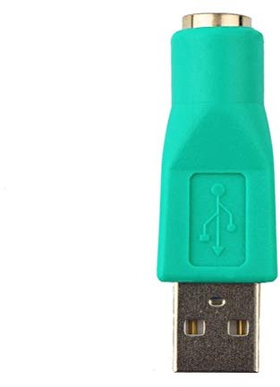 NUOBESTY Adattatore Convertitore USB Maschio a Ps/2 Femmina per Tastiera e Mouse, Facile da Installare, Materiale Plastico e Metallo, Uso Tastiera Ps/2 su Computer USB