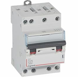 408128 Disjoncteur Tétrapolaire 25a - 4p Courbe D - 6/10ka - à Vis - Legrand Dx3