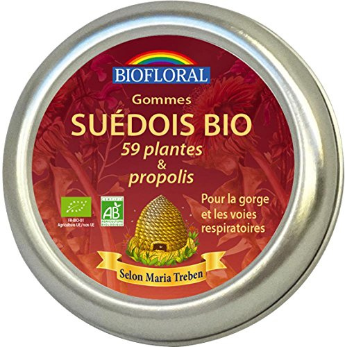 Biofloral Gommes Suédois Propolis Gorge et Voies Respiratoires Bio 45 g