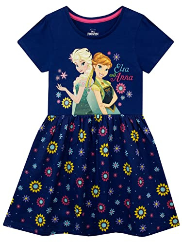Disney Frozen Dress | Anna and Elsa Dress Up for Girls | Short Sleeve Skater Dresses