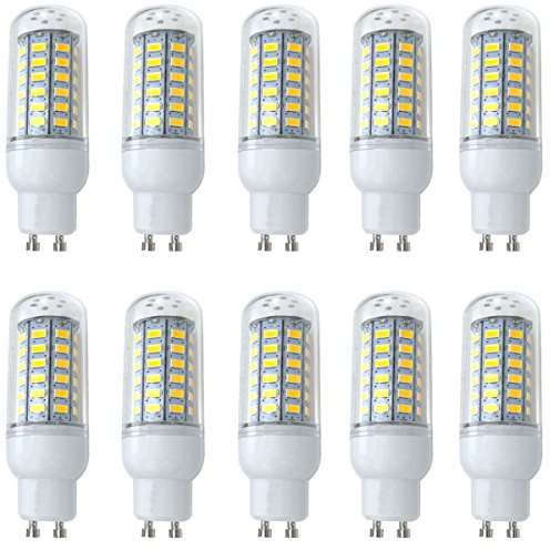 Aoxdi 10 Stück GU10 LED Lampen 8W, Warmweiß, 56 SMD 5730 LED Leuchtmittel mit GU10 Fassung Energiesparende Birne, AC220-240V